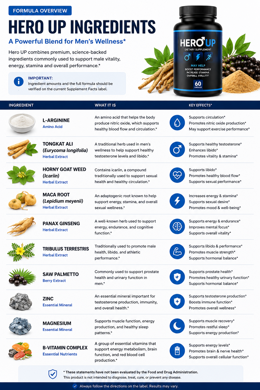 Hero UP ingredients infographic