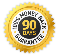90-day guarantee badge displayed in Hero UP promotional materials