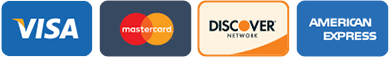Visa, Mastercard, Discover and American Express payment options